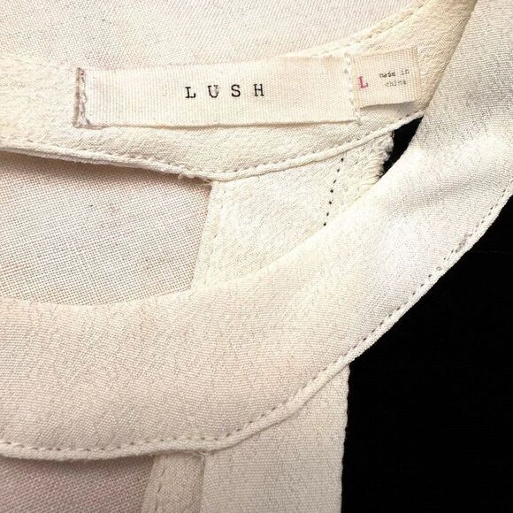 Lush Front And Back Cutout Sleeveless Tunic Dress Black And White Large - Picture 3 of 3